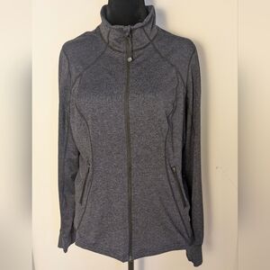 ZELLA Women's Black Blue Thumb Hole Full Zip Up Athletic Jacket Yoga SX XXL EUC